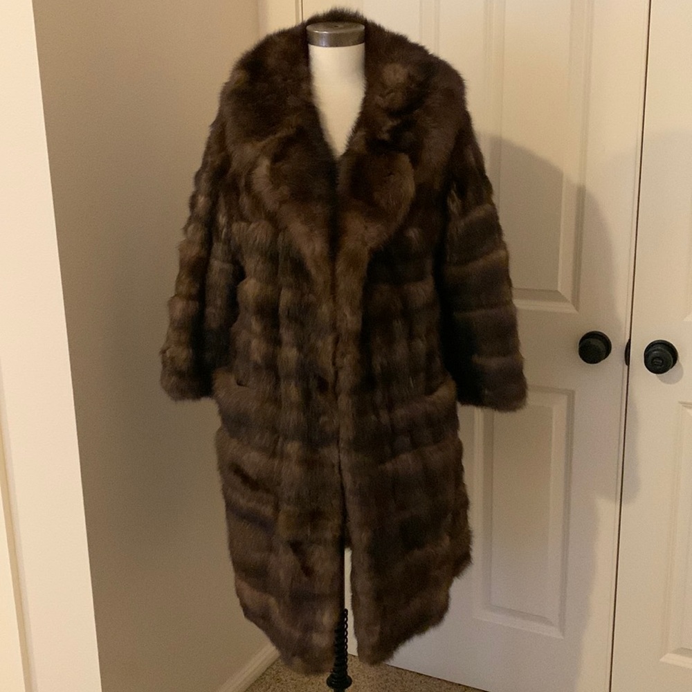 Russian sable knee length coat